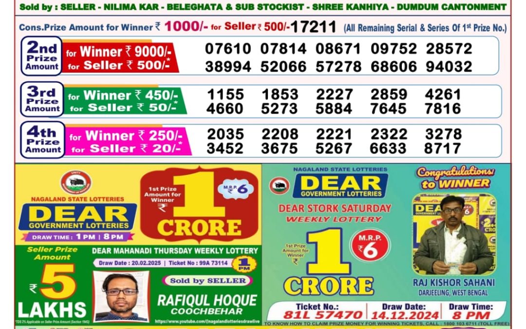Lottery Sambad 8 PM Today 11/03/2025