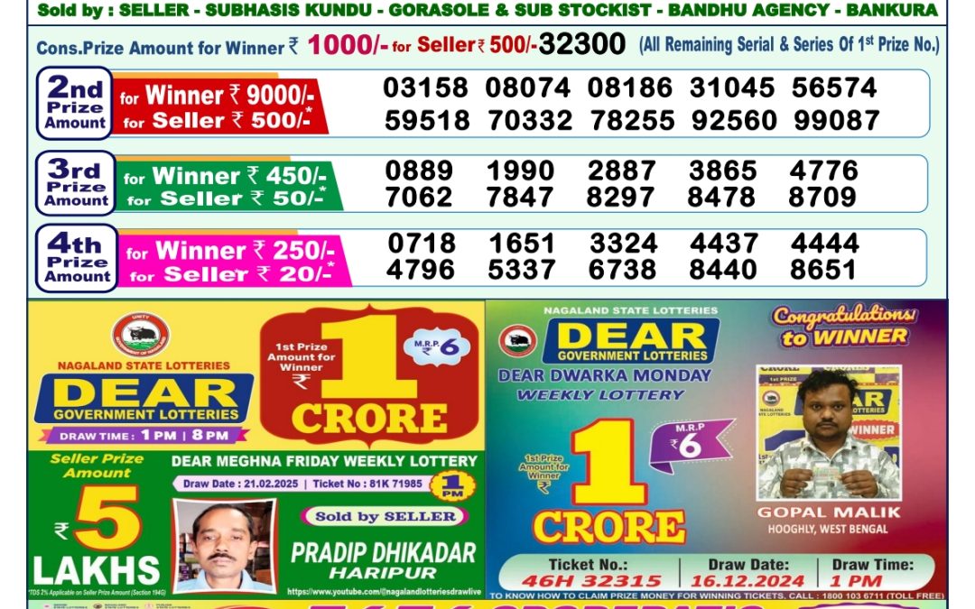 Lottery Sambad 1 PM Today 13/03/2025