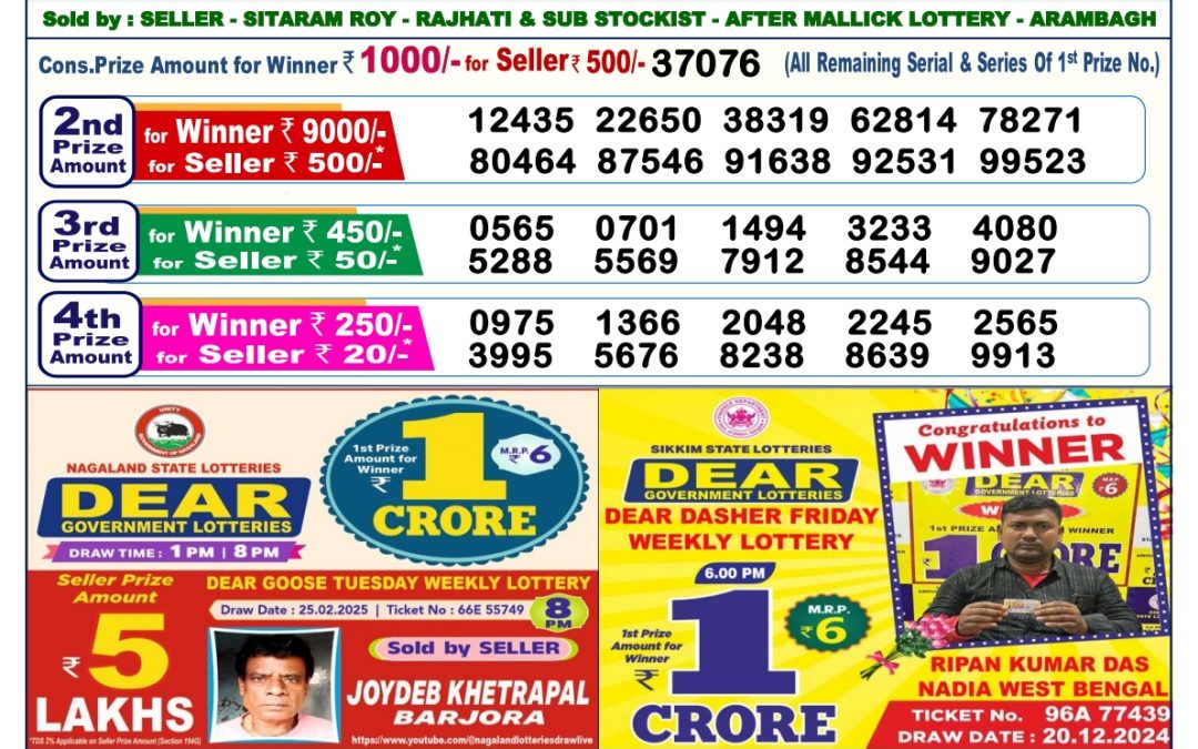 Lottery Sambad 6 PM Today 18/03/2025