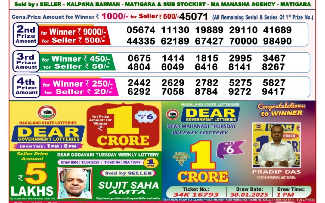 Lottery Sambad 8 PM Today 03/05/2025