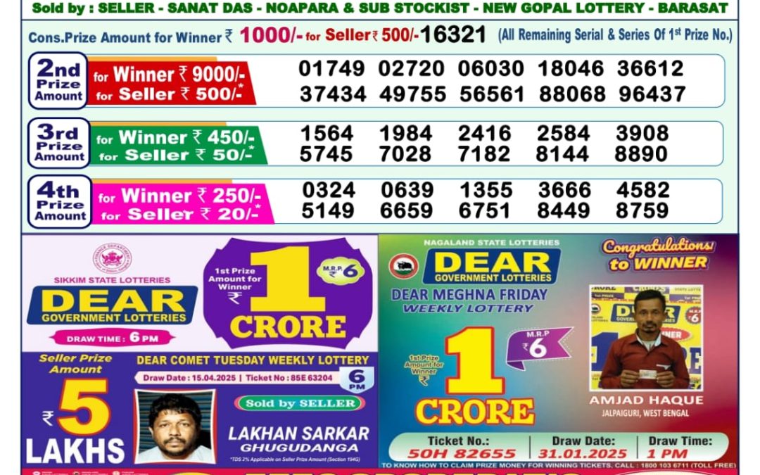 Lottery Sambad 1 PM Today 04/05/2025