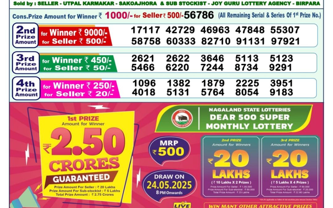 13 Tarikh Ke Lottery Sambad 1PM 13/05/2025