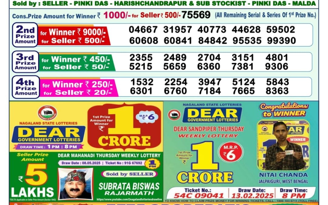 22 Tarikh Lottery Sambad 1PM 22/05/2025