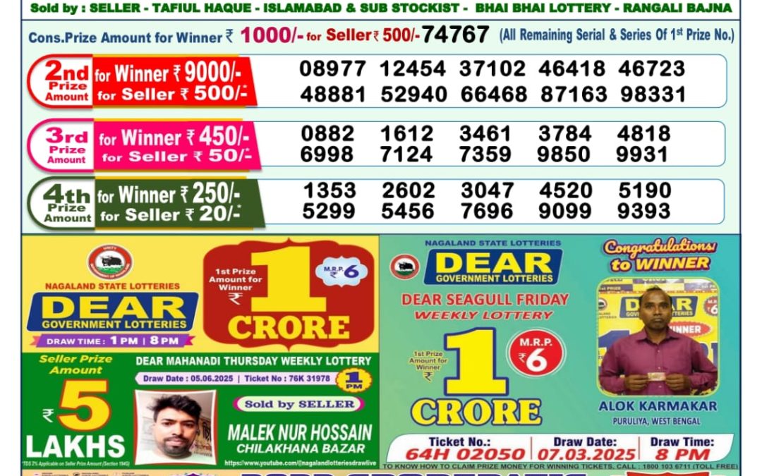 Lottery Sambad 18/06/25 1PM