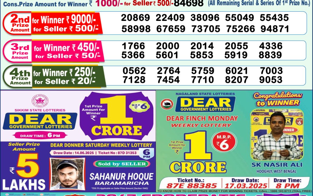 Lottery Sambad 25/06/25 1PM