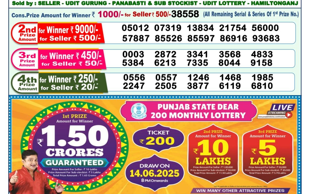 03 Tarikh Lottery Sambad 1PM 03/06/2025