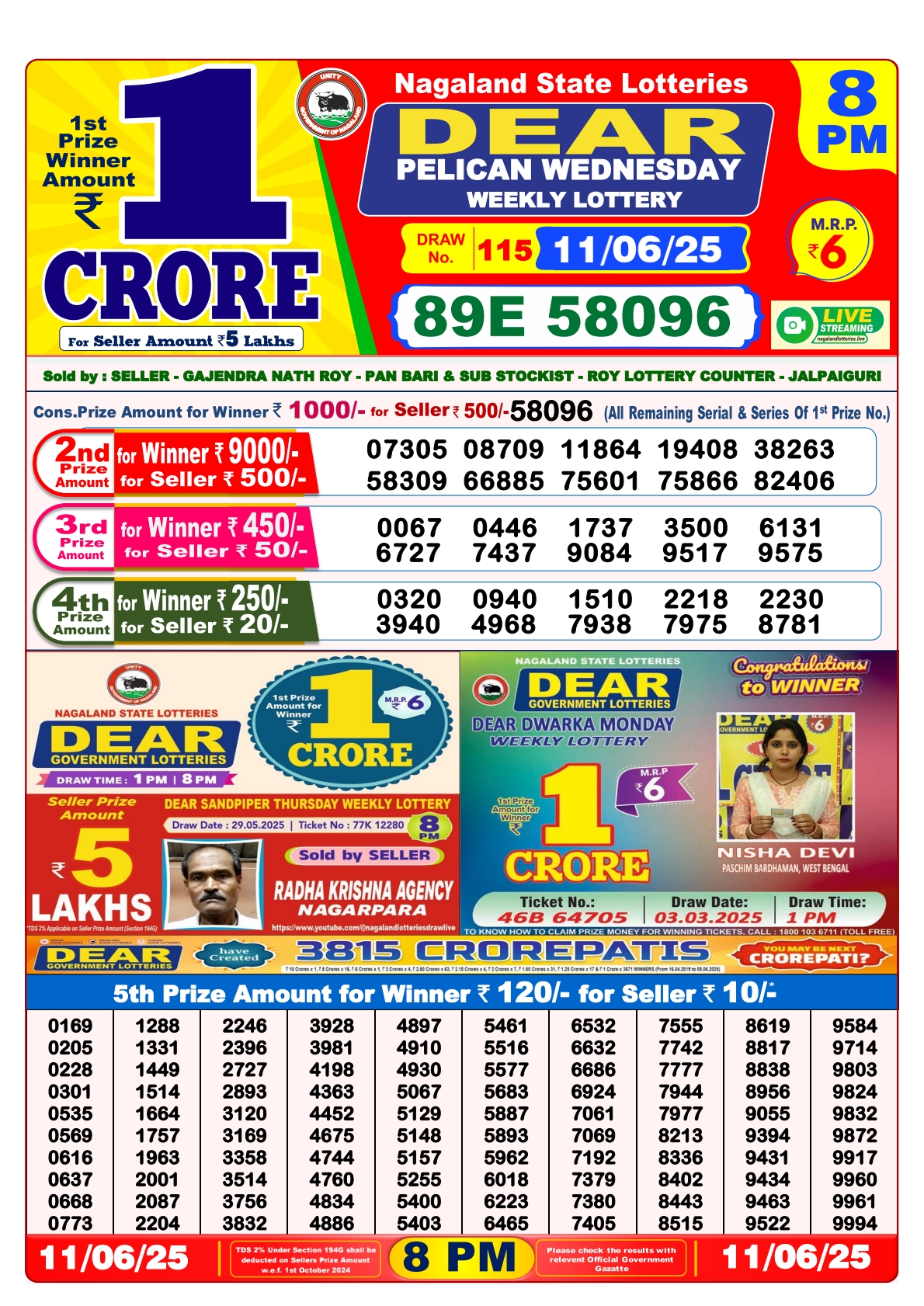 Lottery Sambad 11/06/25 8PM