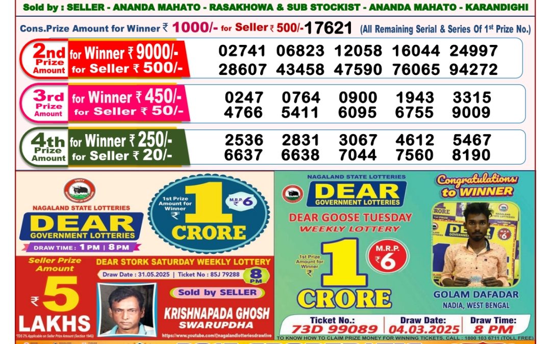 Lottery Sambad 13/06/25 8PM