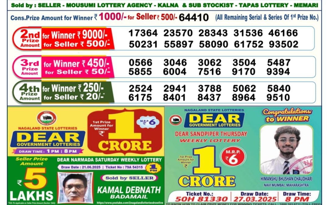 Lottery Sambad 02/07/25 6PM