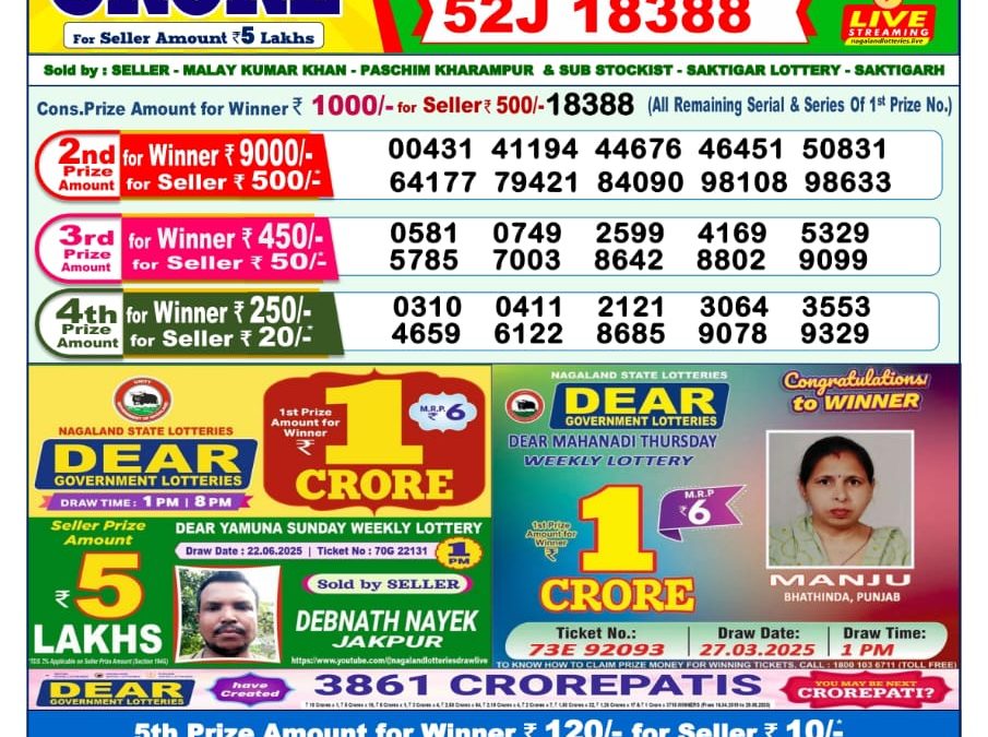 Lottery Sambad 03/07/25 1PM