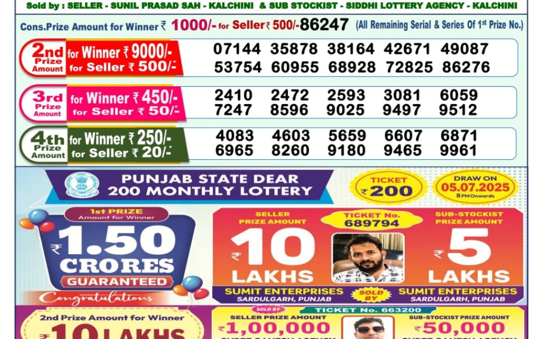 Lottery Sambad 06/07/25 1PM
