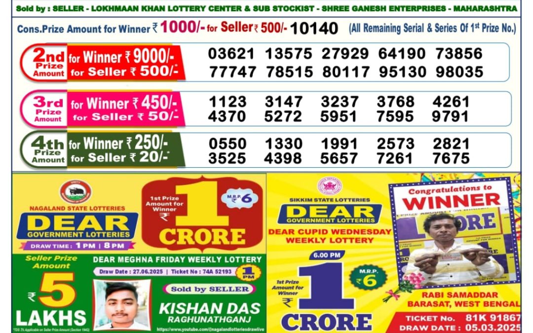 Lottery Sambad 08/07/25 6PM