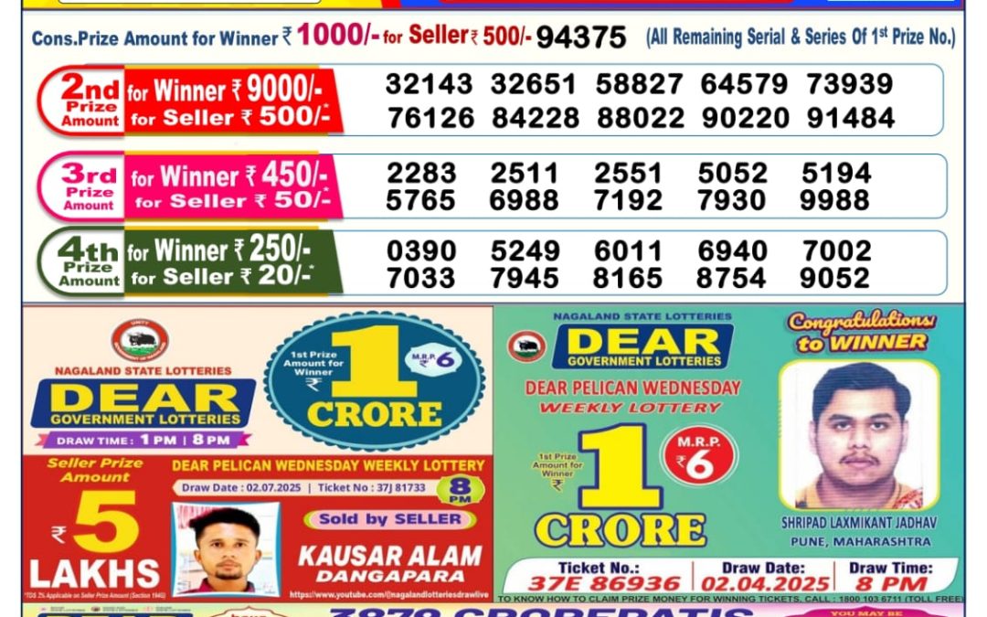 Lottery Sambad 13/07/25 6PM