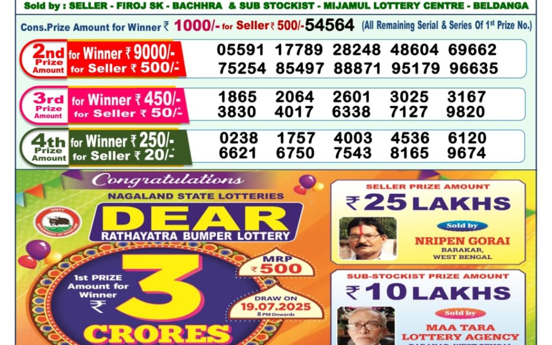 Dear Lottery Sambad 20/07/25 1 PM