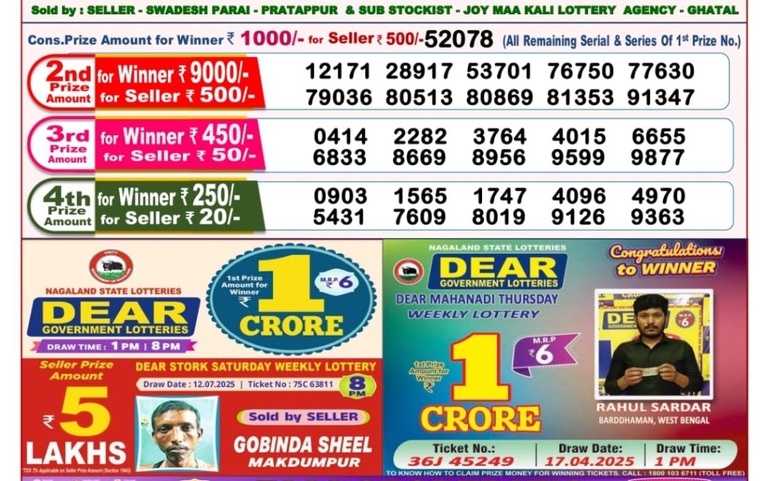 Dear Lottery Sambad 24/07/25 8 PM