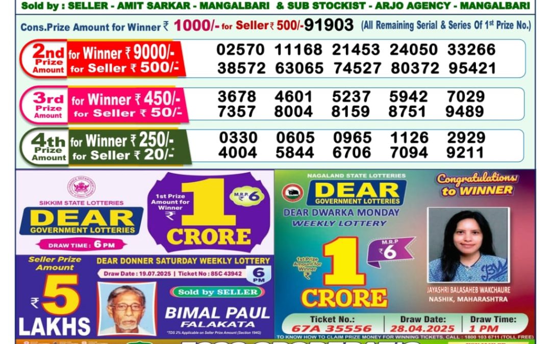 Dear Lottery Sambad 30/07/25 1 PM