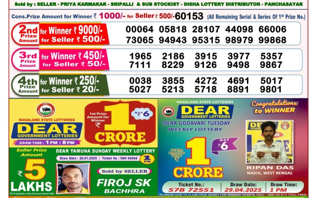 Dear Lottery Sambad 30/07/25 8 PM