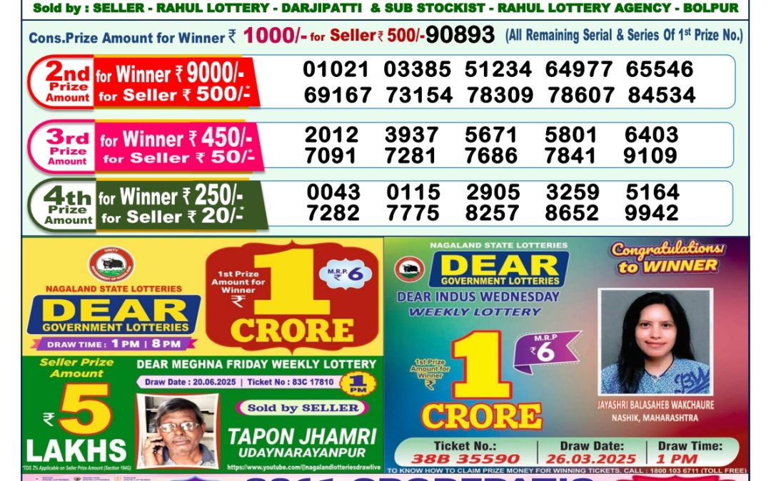 Lottery Sambad 01/07/25 1PM