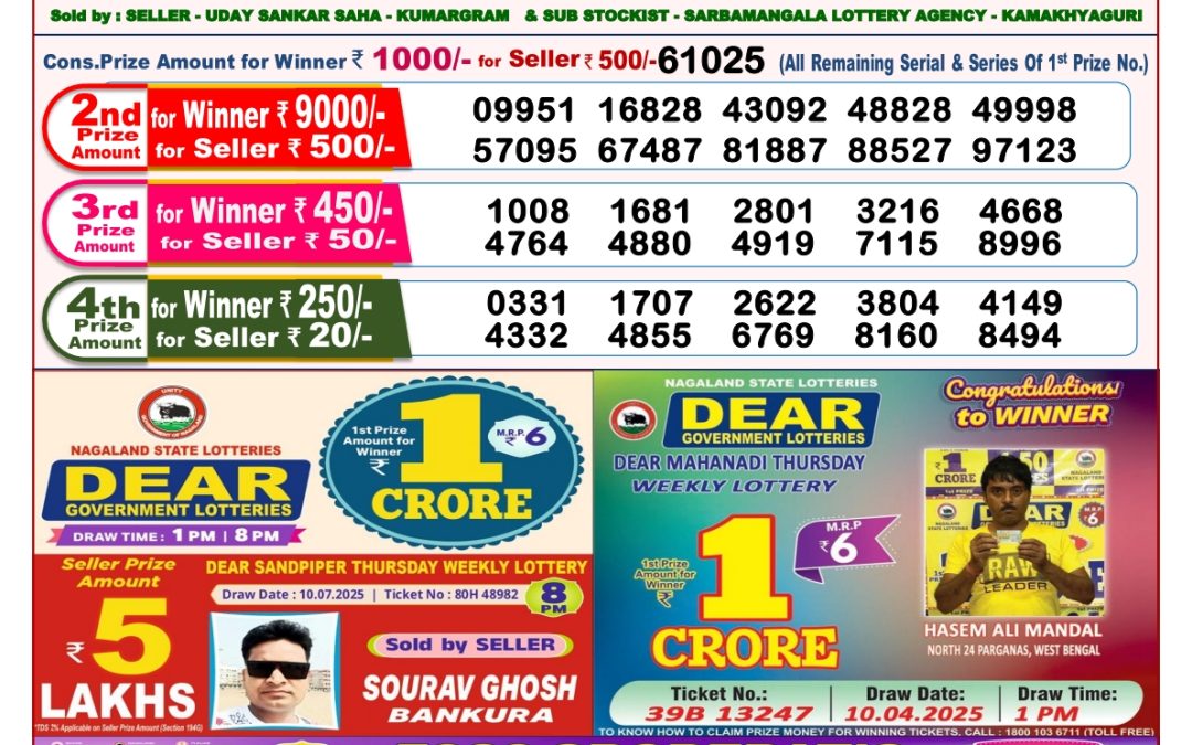 Dear Lottery Sambad 22/07/25 8 PM
