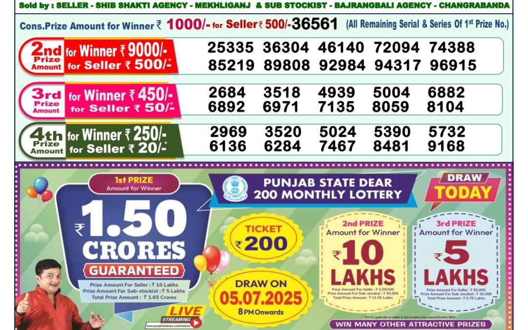 Lottery Sambad 05/07/25 1PM