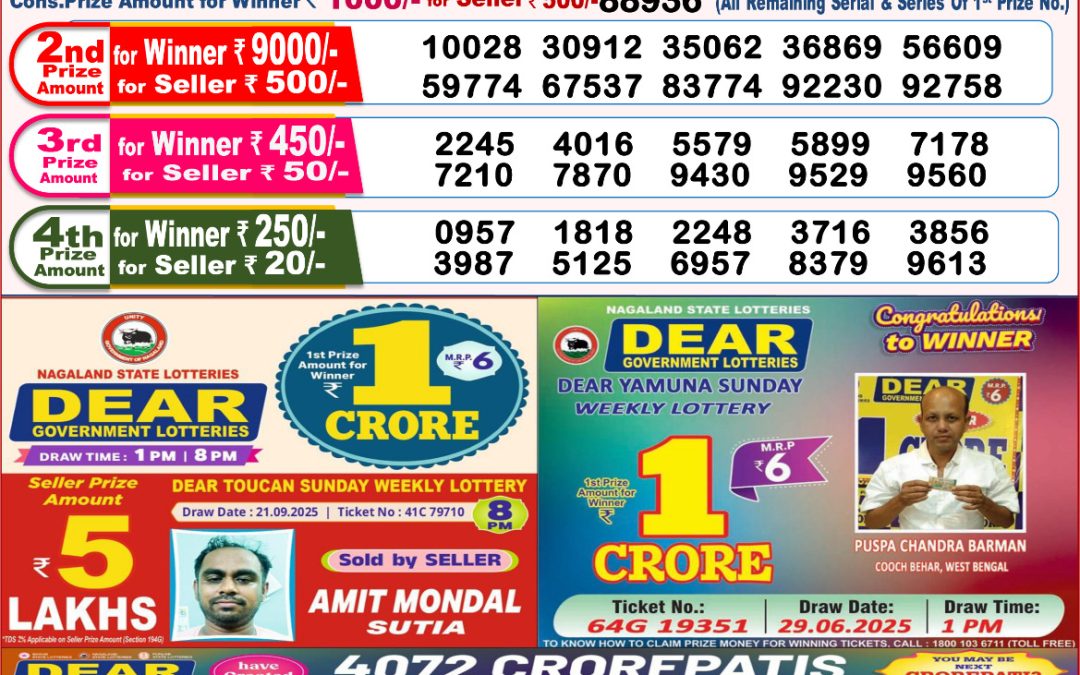 8 PM Lottery Sambad Result Today Live 6.10.25: Check Winning Numbers
