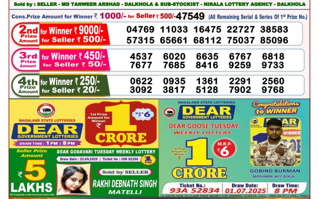 8 PM Lottery Sambad Result Today Live 07.10.25: Check Winning Numbers