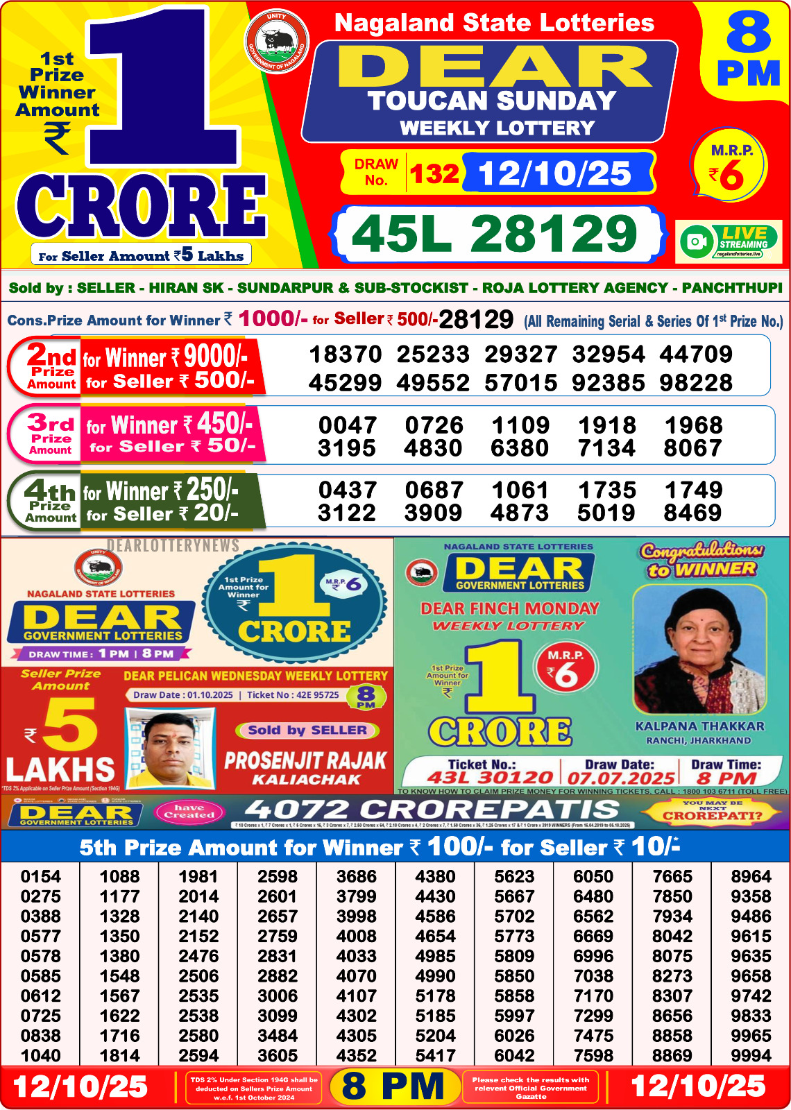 8 PM Lottery Sambad Result Today Live 12.10.25: Check Winning Numbers