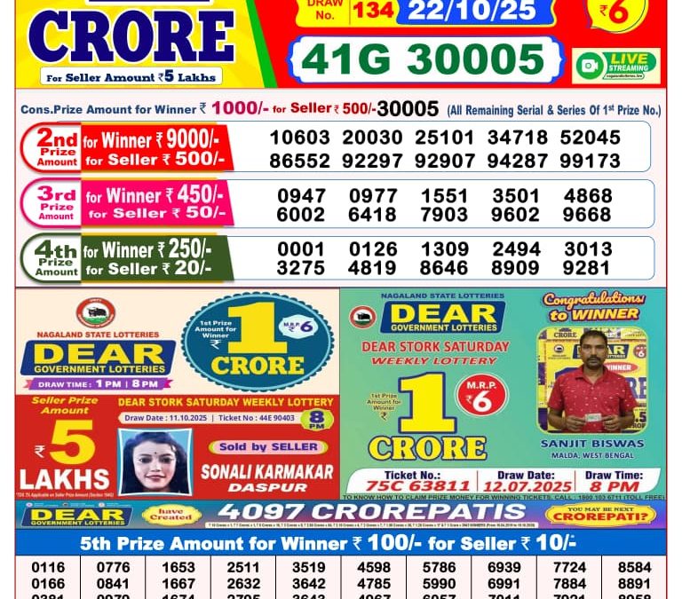 8 PM Lottery Sambad Result Today Live 22.10.25: Check Winning Numbers