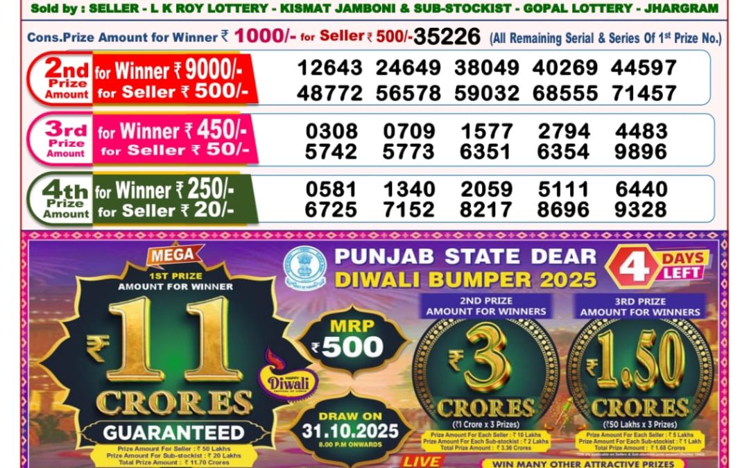 8 PM Lottery Sambad Result Today Live 27.10.25: Check Winning Numbers