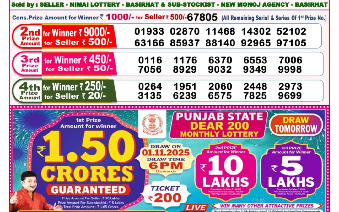 8 PM Lottery Sambad Result Today Live 31.10.25: Check Winning Numbers