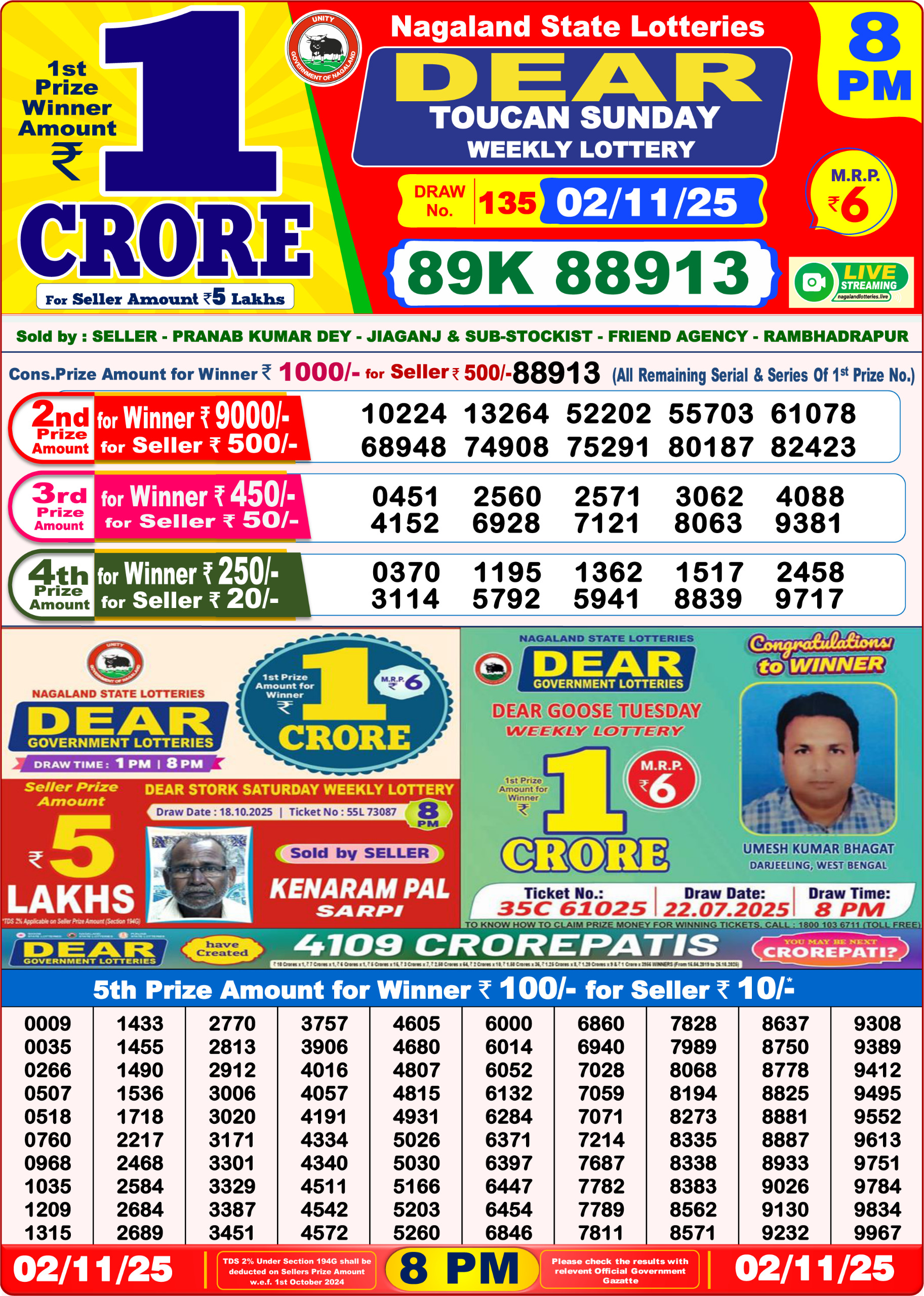 8 PM Lottery Sambad Result Today Live 02.11.25: Check Winning Numbers