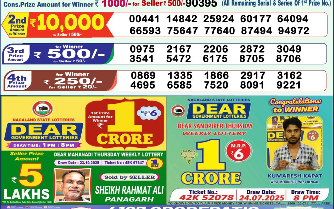 Lottery Sambad 1 PM Result Today 05.11.2025: Check Dear Morning Live Winner List PDF