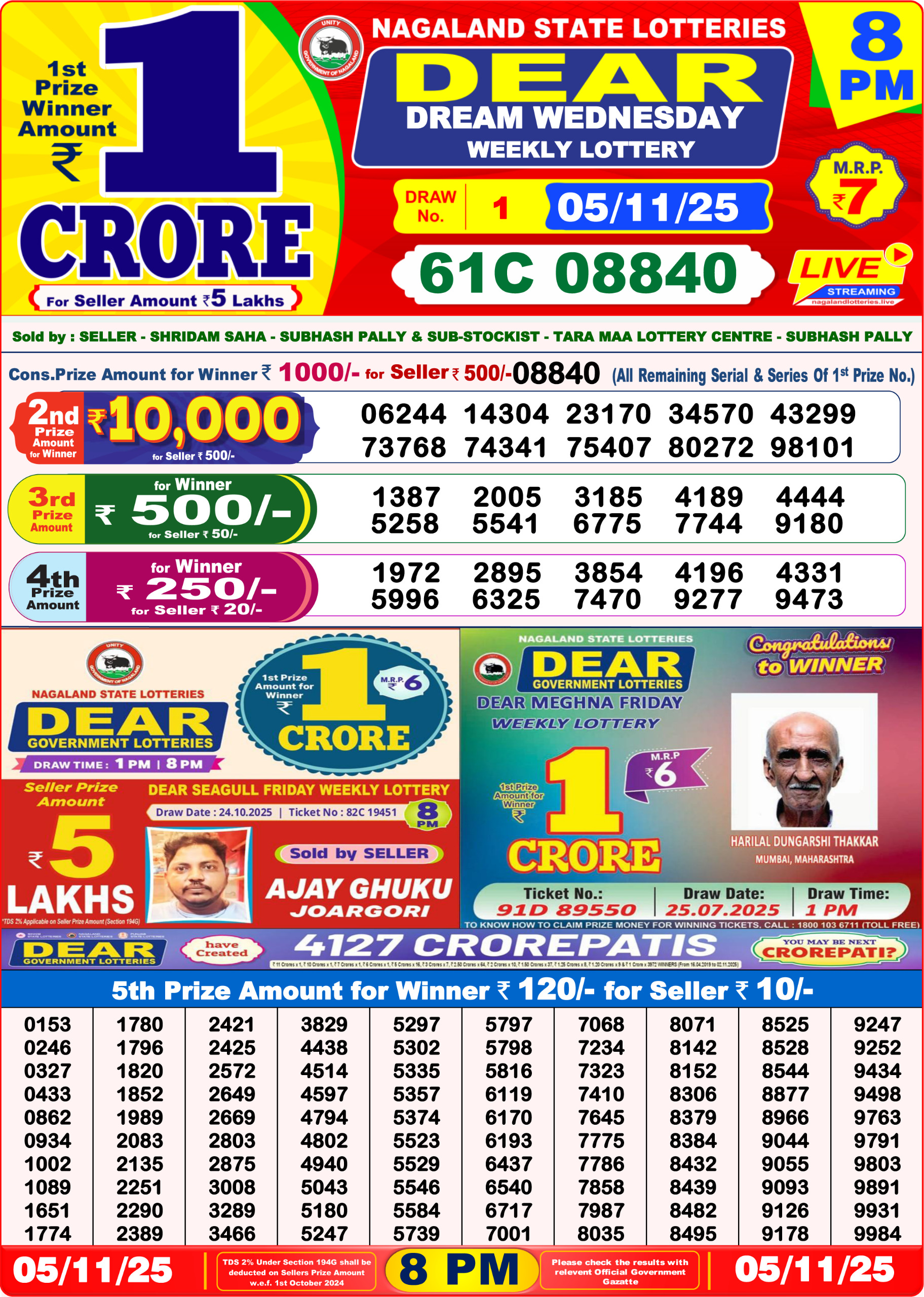 8 PM Lottery Sambad Result Today Live 05.11.25: Check Winning Numbers