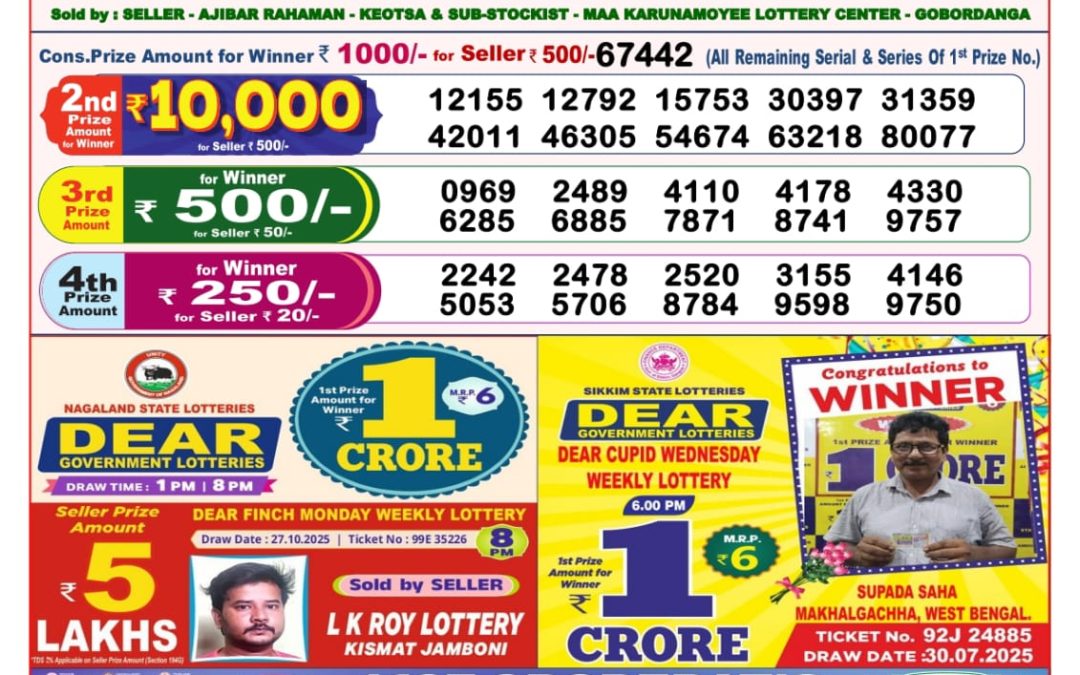 8 PM Lottery Sambad Result Today Live 07.11.25: Check Winning Numbers
