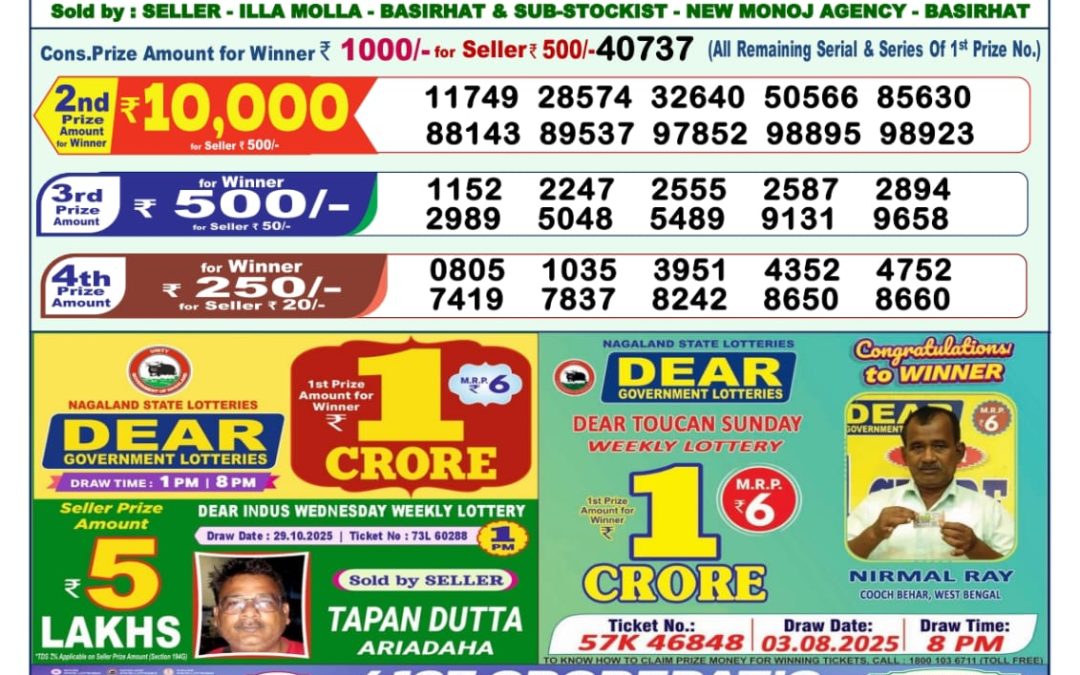 Lottery Sambad 1 PM Result Today 09.11.2025: Check Dear Morning Live Winner List PDF