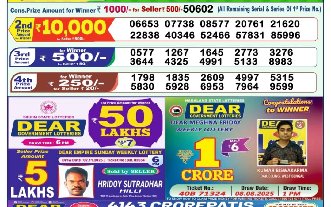 Lottery Sambad 1 PM Result Today 12.11.2025: Check Dear Morning Live Winner List PDF