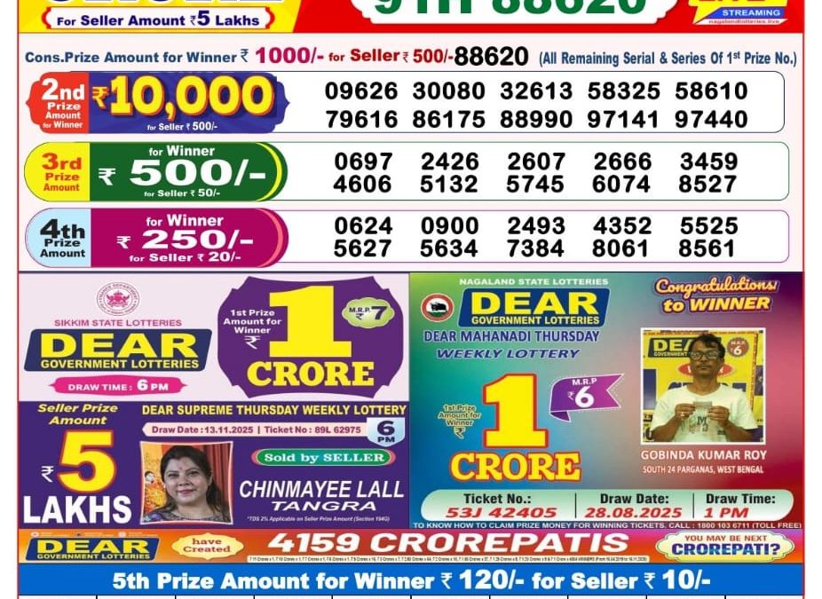 8 PM Lottery Sambad Result Today Live 20.11.25: Check Winning Numbers