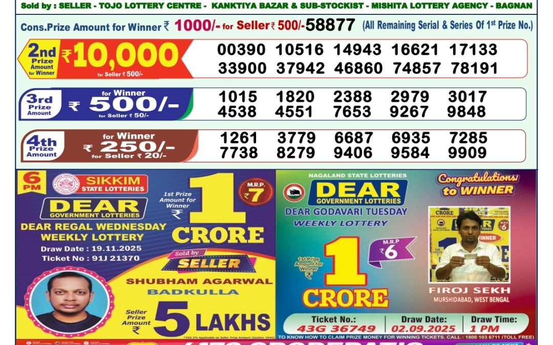 Lottery Sambad 1 PM Result Today 25.11.2025: Check Dear Morning Live Winner List PDF