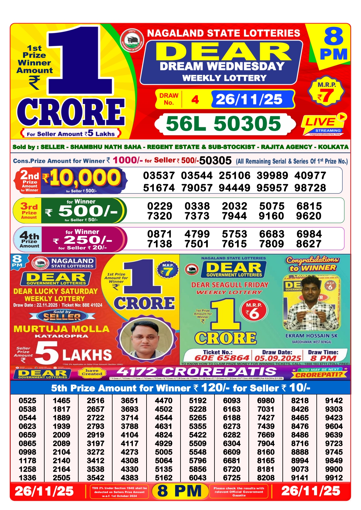 8 PM Lottery Sambad Result Today Live 26.11.25: Check Winning Numbers