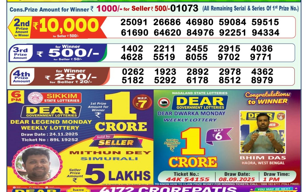 Lottery Sambad 1 PM Result Today 28.11.2025: Check Dear Morning Live Winner List PDF