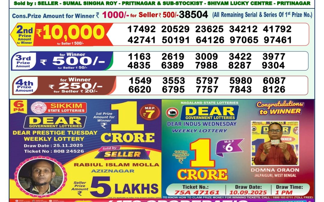 Lottery Sambad 1 PM Result Today 29.11.2025: Check Dear Morning Live Winner List PDF