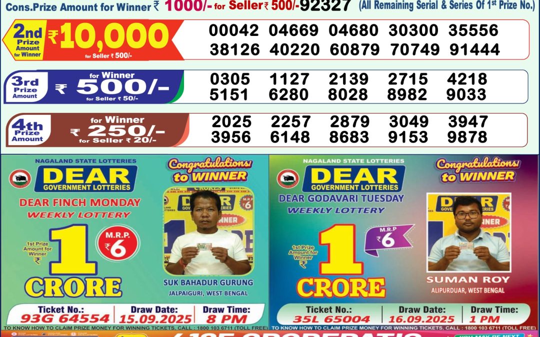 Lottery Sambad 1 PM Result Today 03.12.2025: Check Dear Morning Live Winner List PDF