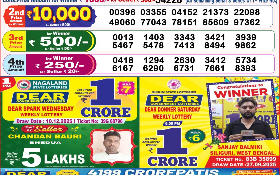 8 PM Lottery Sambad Result Today Live 10.12.25: Check Winning Numbers