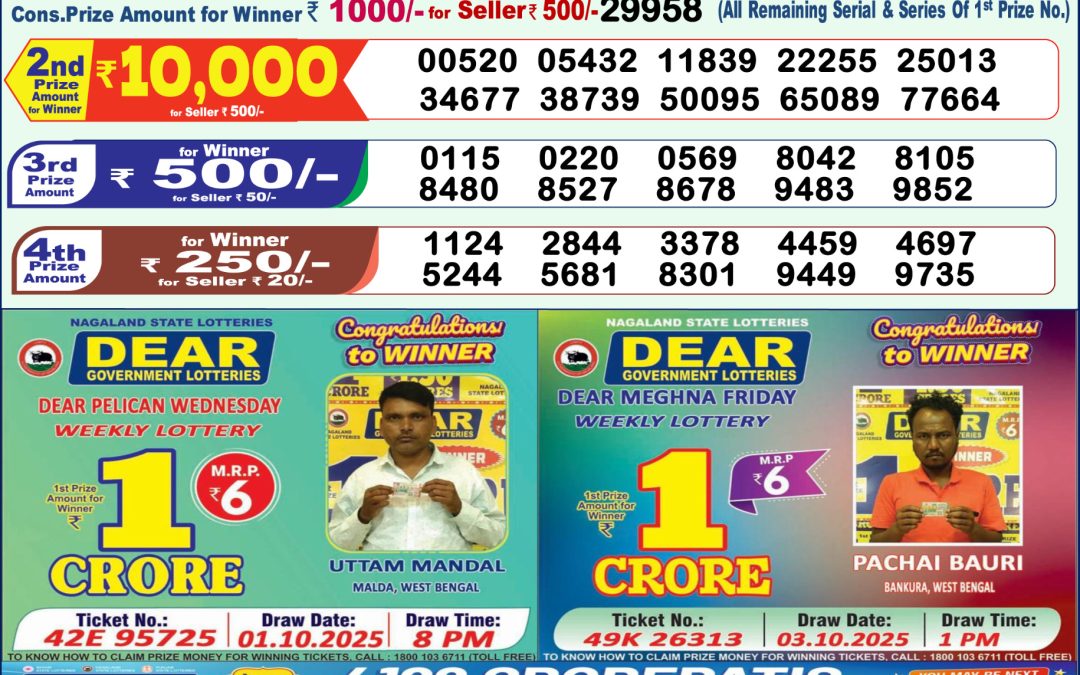 Lottery Sambad 1 PM Result Today 13.12.2025: Check Dear Morning Live Winner List PDF