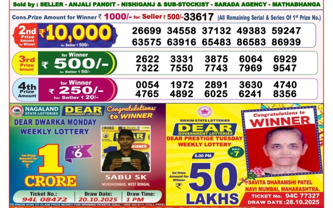 8 PM Lottery Sambad Result Today Live 25.12.25: Check Winning Numbers
