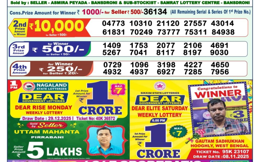 Lottery Sambad 1 PM Result Today 30.12.2025: Check Dear Morning Live Winner List PDF