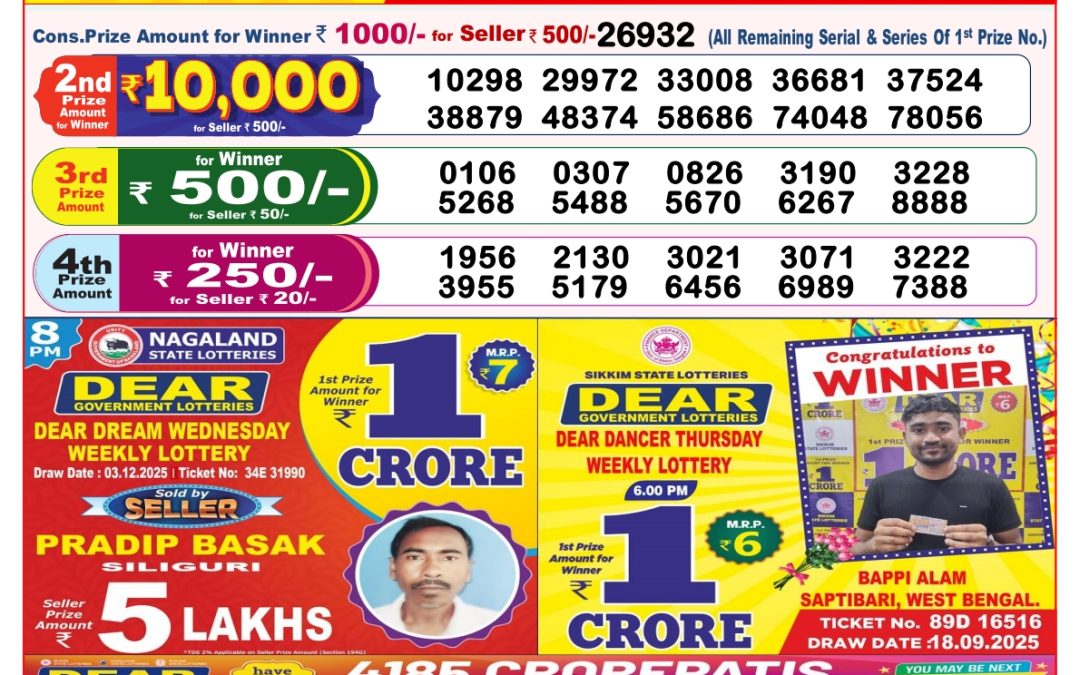 8 PM Lottery Sambad Result Today Live 04.12.25: Check Winning Numbers