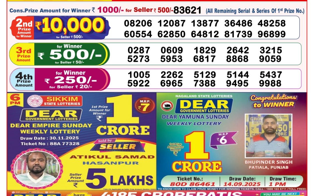 8 PM Lottery Sambad Result Today Live 01.12.25: Check Winning Numbers