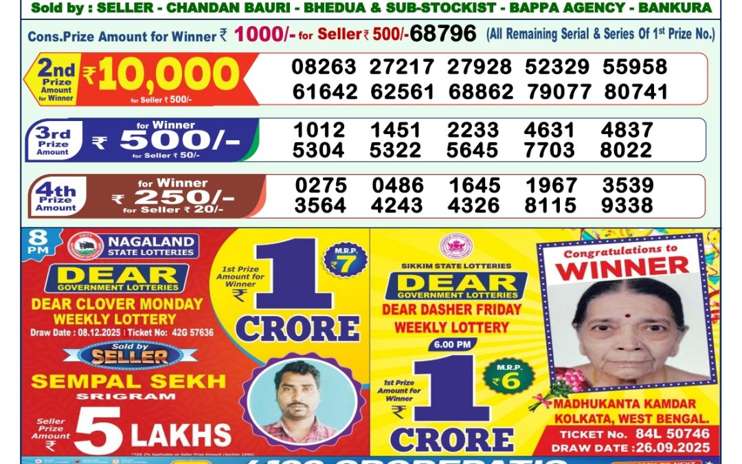 Lottery Sambad 1 PM Result Today 10.12.2025: Check Dear Morning Live Winner List PDF