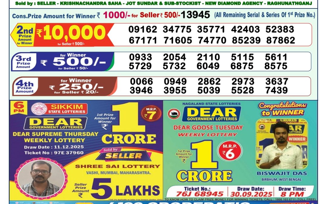 Lottery Sambad 1 PM Result Today 12.12.2025: Check Dear Morning Live Winner List PDF